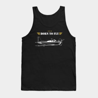 BORN TO FLY Plane Pilot - single airplane Tank Top